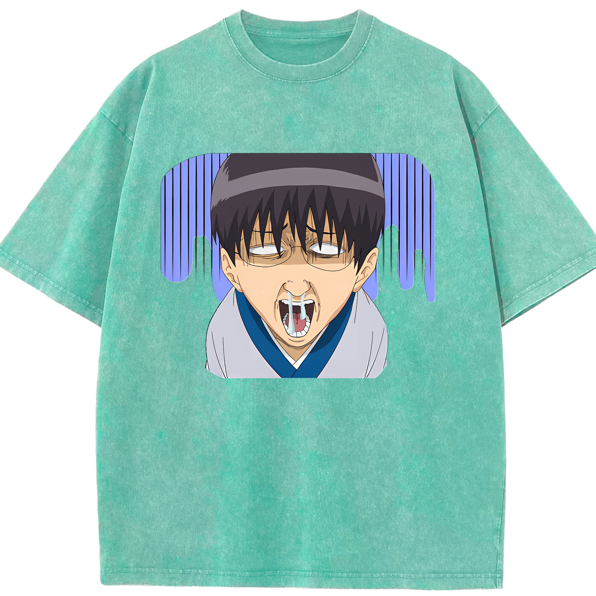 （画像用） ぎんたま 坂田銀時（さかたぎんとき） 神楽 志村新八（しむら しんぱち） GINTAMA Sakata Gintoki Kagura Shimura Shinpachi 綿100% ヴィンテージ風 半袖Tシャツ（フロントプリント）